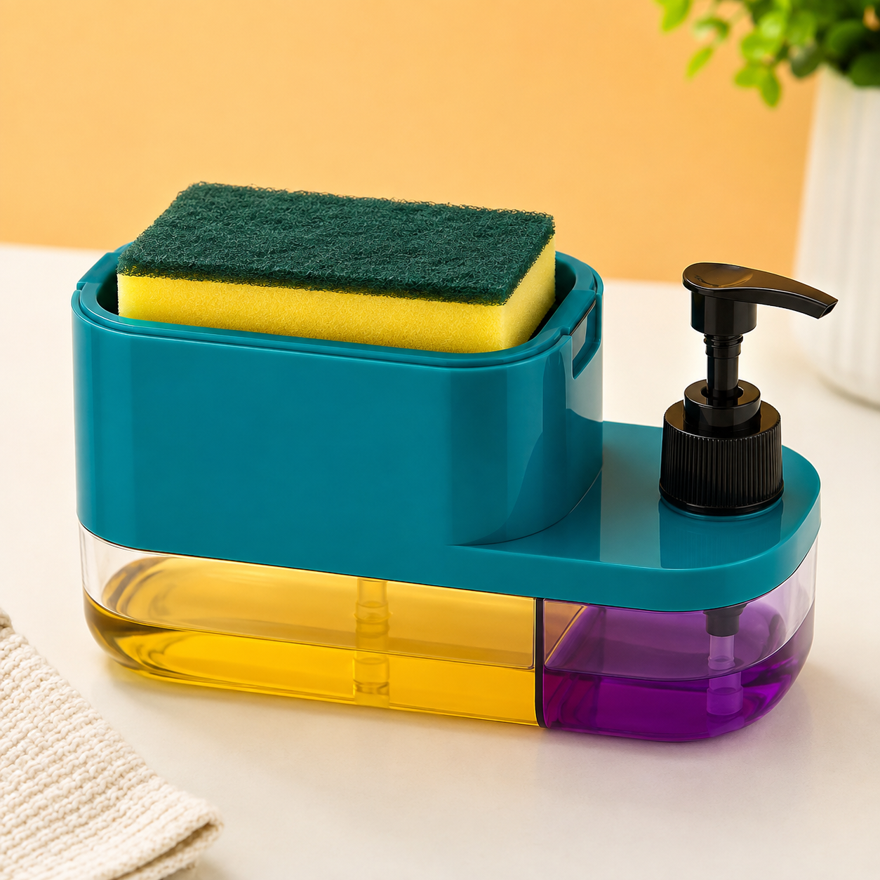 3-in-1 Soap Dispenser with Sponge Holder