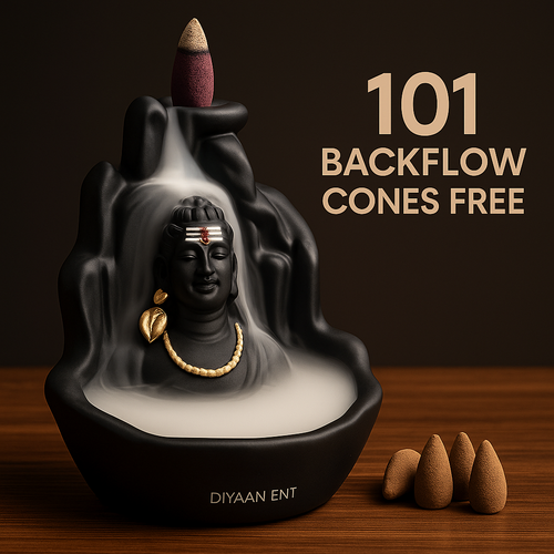 Mahadev Adiyogi Smoke Fountain | Backflow Incense Holder with 101 Cones