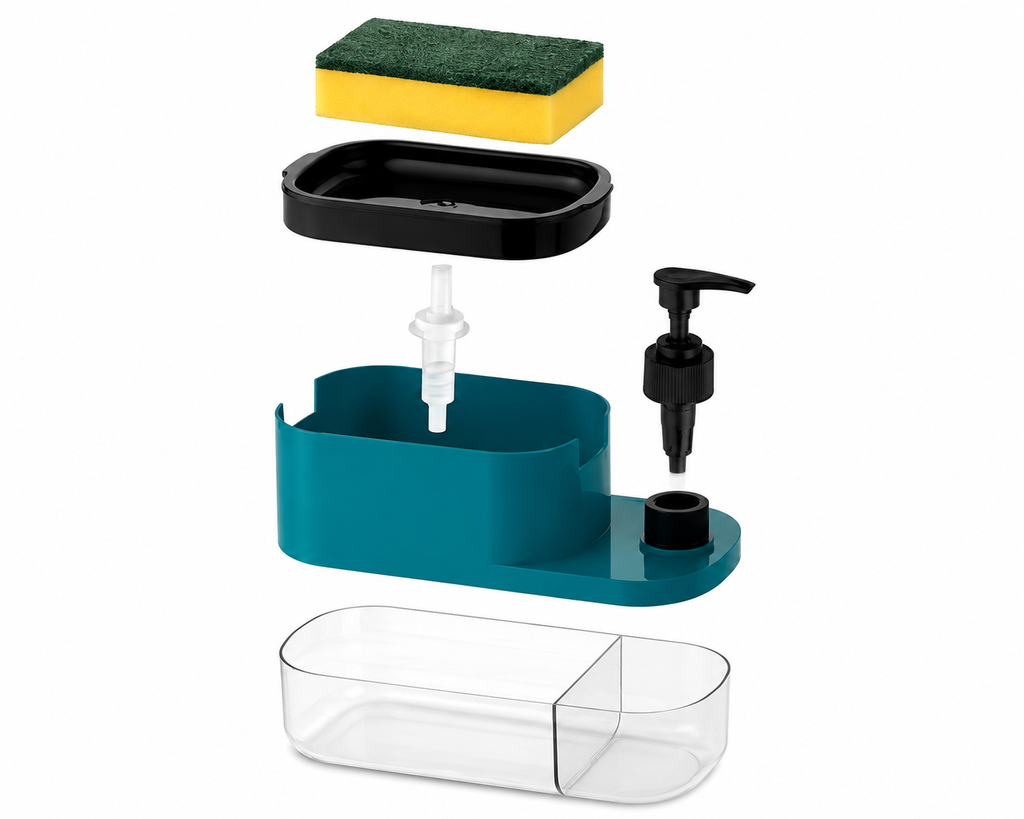 3-in-1 Soap Dispenser with Sponge Holder