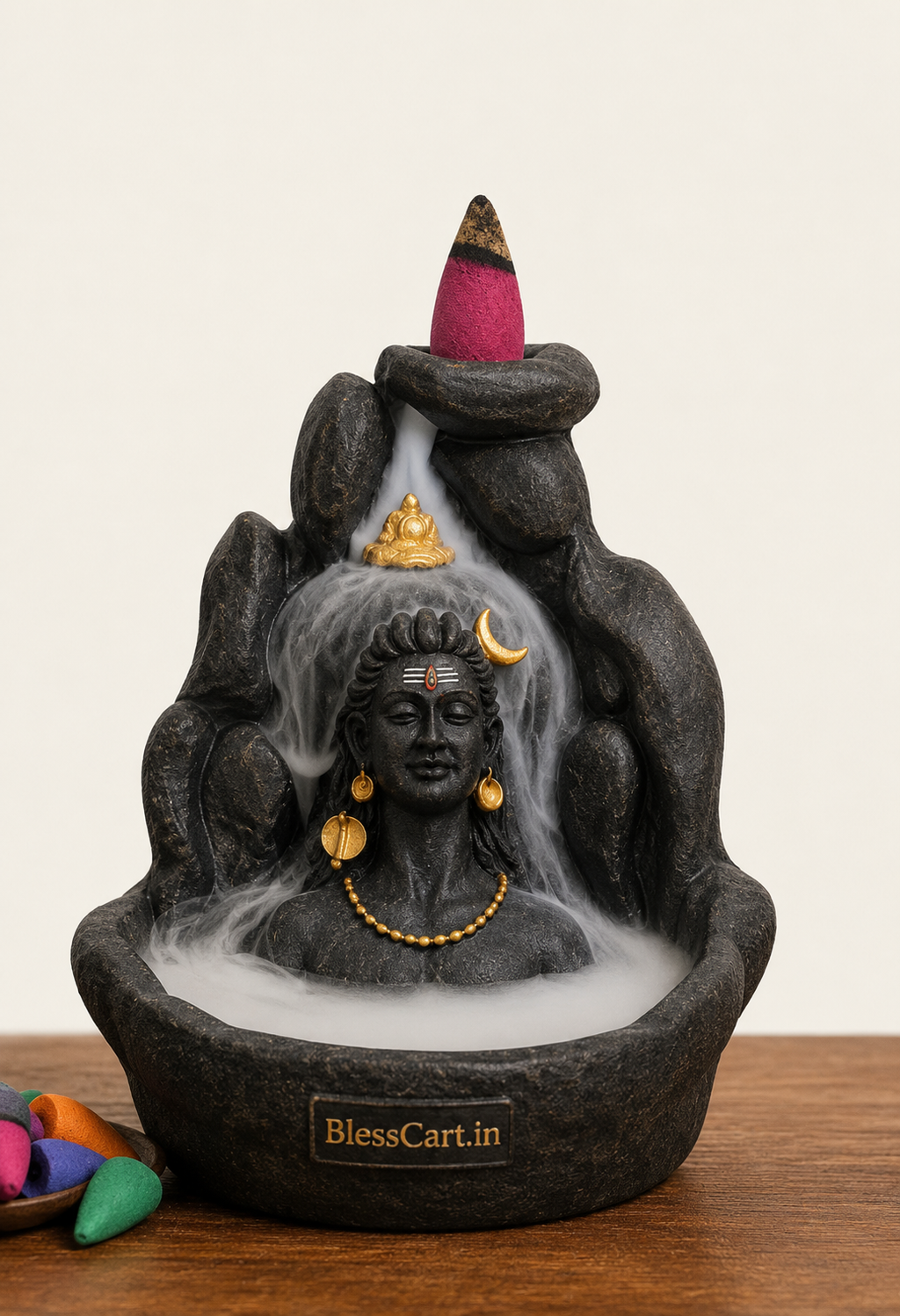 Mahadev Adiyogi Smoke Fountain | Backflow Incense Holder with 101 Cones