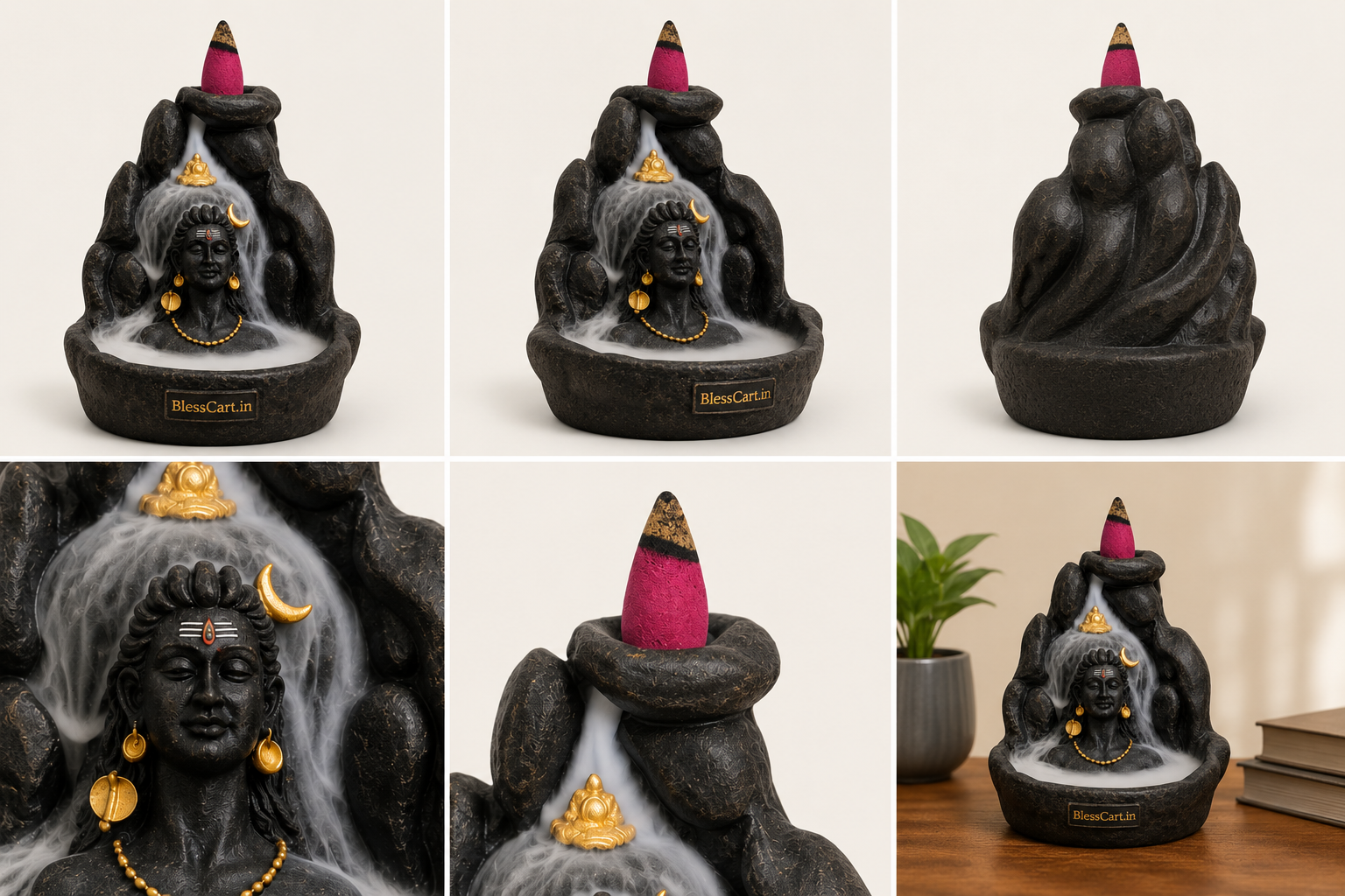 Mahadev Adiyogi Smoke Fountain | Backflow Incense Holder with 101 Cones